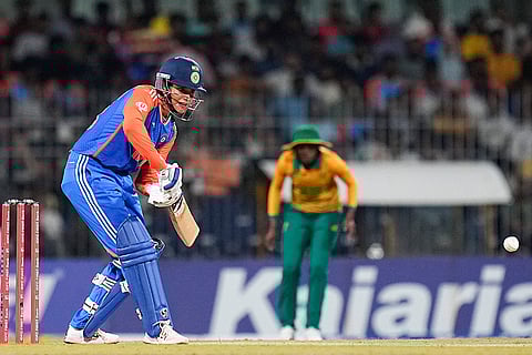 Smriti Mandhana plays a shot